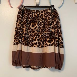 Off the shoulder cheetah print blouse
